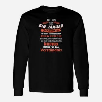 Januar Mädchen Langarmshirts mit Spruch über Unkontrollierbarem Mundwerk - Seseable