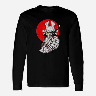 Japanese Samurai Cat Katana Japanese Bobtail Cat Anime Long Sleeve T-Shirt - Seseable