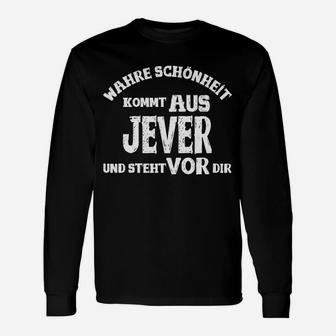 Jever Wahre Schönheit Schwarzes Langarmshirts, Lustiges Statement Tee - Seseable