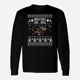 Jingle Bell Run Walk Tshirt Long Sleeve T-Shirt - Seseable