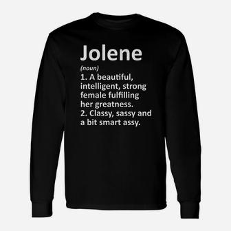 Jolene Definition Personalized Name Christmas Long Sleeve T-Shirt - Seseable