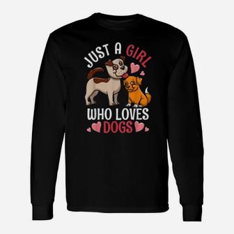 Just A Girl Who Loves Dogs Dog Paws Long Sleeve T-Shirt - Seseable