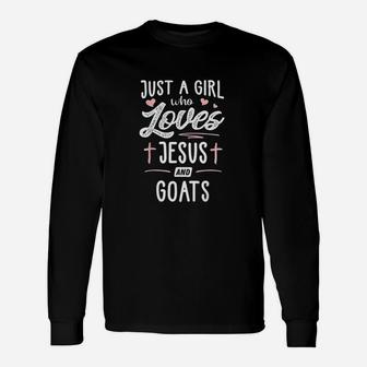 Just A Girl Who Loves Jesus And Goats Women Long Sleeve T-Shirt - Seseable