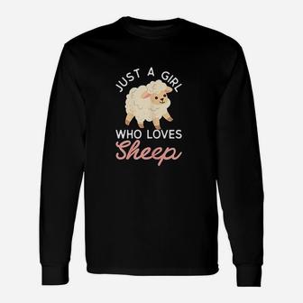 Just A Girl Who Loves Sheep Cute Sheep Long Sleeve T-Shirt - Seseable