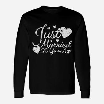 Just Married 20 Years Ago 20th Anniversary Couple Long Sleeve T-Shirt - Seseable