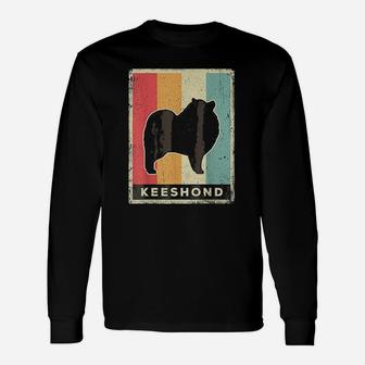 Keeshond Dog Retro Vintage Long Sleeve T-Shirt - Seseable