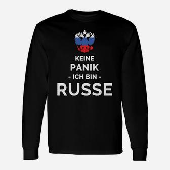 Keine Panik Ich bin Russe Langarmshirts mit humorvollem Spruch - Seseable