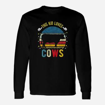 This Kid Loves Cows Boys And Girls Cow Long Sleeve T-Shirt - Seseable