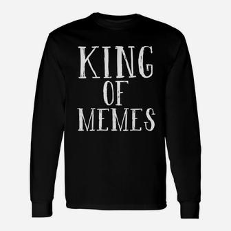 King Of Memes Cute Nerd Couple For Gamer Boys Long Sleeve T-Shirt - Seseable