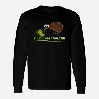 Kiwi Bird T-shirt Kiwi Cannibalism Long Sleeve T-Shirt - Seseable