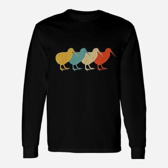 Kiwi Vintage Retro Bird Animal Lover Long Sleeve T-Shirt - Seseable
