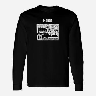 KORG Synthesizer Design Langarmshirts für Herren, Schwarz - Seseable