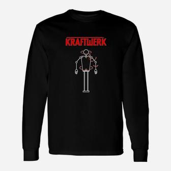 Kraftwerk Inspiriertes Roboter Design Langarmshirts Schwarz, Musik Fan Tee - Seseable