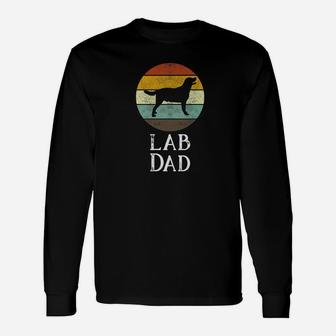Lab Dad Vintage Labrador Retriever Dog Fathers Day Premium Long Sleeve T-Shirt - Seseable