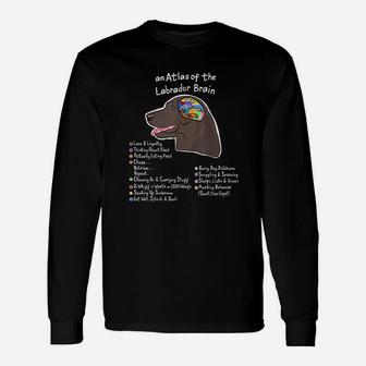 Labrador Brain Black Yellow Chocolate Lab Long Sleeve T-Shirt - Seseable