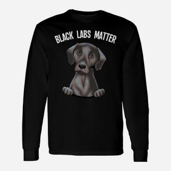 Labrador Retriever Gif Black Labs Matter Dog Lover Long Sleeve T-Shirt - Seseable