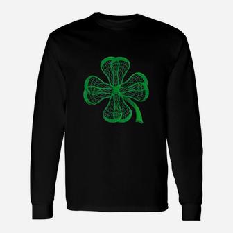 Lacrosse Sticks Shamrock Clover Irish Lucky Lax Long Sleeve T-Shirt - Seseable