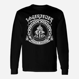 Lagerfeuer statt Disco Langarmshirts, Schwarzes Camping Tee - Seseable