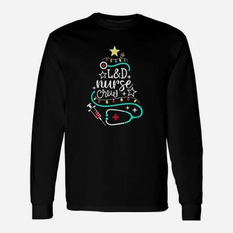 L&d Nurse Crew Merry Christmas Labor And Delivery Nursing Long Sleeve T-Shirt - Seseable