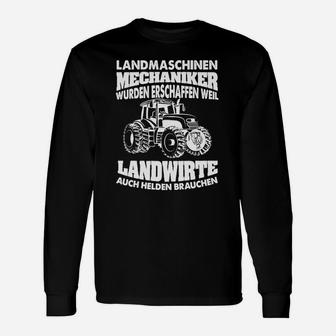 Landmaschinen Mechaniker Hero Langarmshirts, Bauern Retter Tee - Seseable