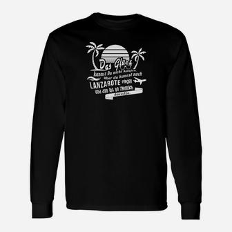 Lanzarote-Themen Langarmshirts Schwarz mit Spruch Glück & Fliegen - Seseable