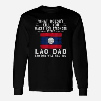 Laos Dad Fathers Day, dad birthday gifts Long Sleeve T-Shirt - Seseable