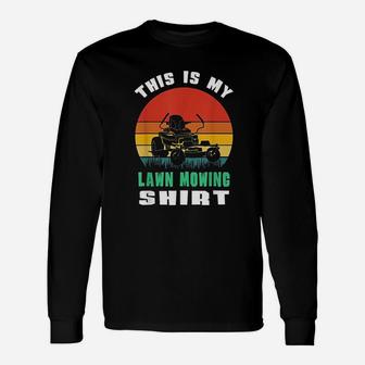 This Is My Lawn Mowing Retro Vintage Lawn Mower Gardener Long Sleeve T-Shirt - Seseable