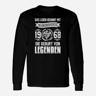 Legendäres 1968 Herren-Langarmshirts, Design Leben Beginnt bei 49, Geburt von Legenden - Seseable