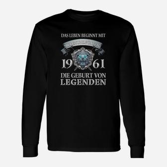 Legenden 1961 Geburtsjahr Männer Langarmshirts, Vintage Jahrgang Design - Seseable