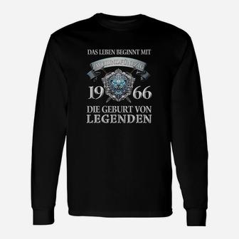 Legenden 1966 Jahrgang Langarmshirts, Retro Geburtstagsdesign - Seseable