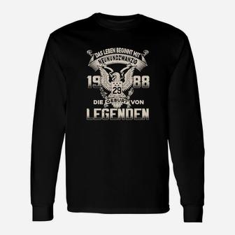 Legenden 1988 Geburtstags-Langarmshirts, Personalisiertes Adler Design - Seseable