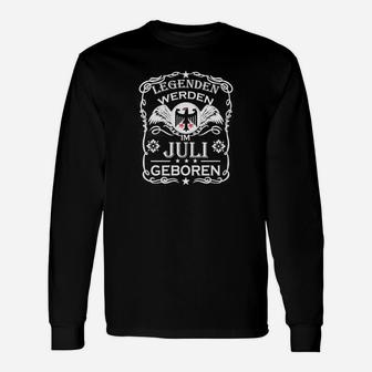 Legenden Geboren Juli Herren Langarmshirts, Schwarz mit Spruch - Seseable