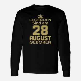 Legenden Sind Am 28 August Geboren Langarmshirts - Seseable