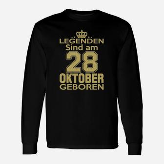 Legenden Sind Am 28 Oktober Geboren Langarmshirts - Seseable