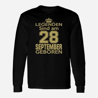 Legenden Sind Am 28 September Geboren Langarmshirts - Seseable