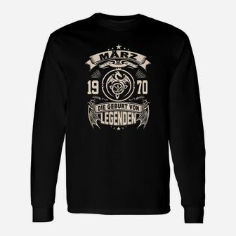 Legendengeburtstag Langarmshirts März 1970, Retro Vintage Design - Seseable