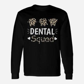 Leopard Dental Squad Costume Dental Assistant Long Sleeve T-Shirt - Seseable