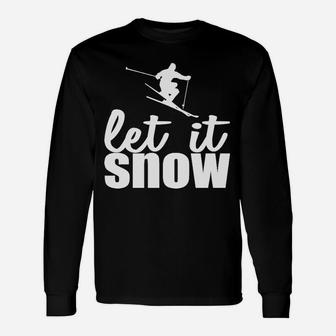 Let It Snow Langarmshirts für Herren und Damen, Skifahrer Motiv, Ideal für Wintersport - Seseable