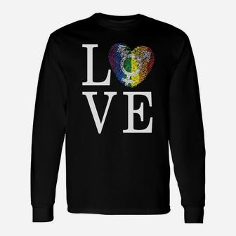Lgbt Pride Shirts Love Heart Rainbow Color T-shirt Long Sleeve T-Shirt - Seseable