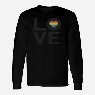 Lgbt Rainbow Love T-shirt Gay Lesbian Inspired Rainbow Heart Lgbt Pride Lgbt Long Sleeve T-Shirt - Seseable