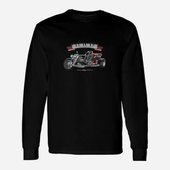Live To Ride  Ride To Live Schwarz Rot Langarmshirts - Seseable