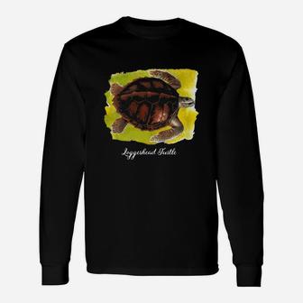 Loggerhead Turtle T-shirt Vintage Watercolor Long Sleeve T-Shirt - Seseable