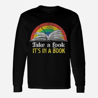 Take A Look Its A Book Retro Rainbow Long Sleeve T-Shirt - Seseable