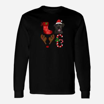 Love Black Lab Santa Christmas Dog Love Long Sleeve T-Shirt - Seseable