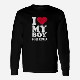 I Love My Boyfriend Big Heart, best friend birthday gifts, gifts for your best friend, friend christmas gifts Long Sleeve T-Shirt - Seseable