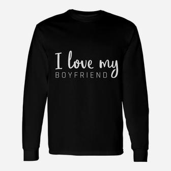 I Love My Boyfriend Girlfriend Matching Couple Outfit Long Sleeve T-Shirt - Seseable