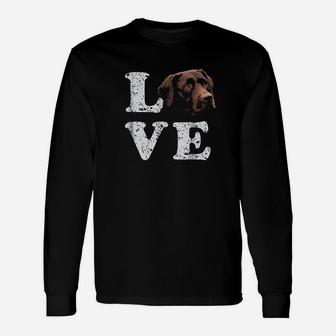 I Love My Chocolate Lab Labrador Retriever Dog Long Sleeve T-Shirt - Seseable