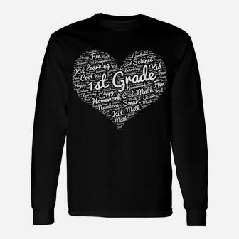 Love First Grade Valentines Day For Teachers Long Sleeve T-Shirt - Seseable