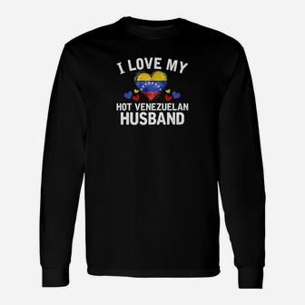 I Love My Hot Venezuelan Husband Christmas Long Sleeve T-Shirt - Seseable