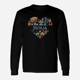 I Love Italy Sicilia Sicilia Love Sicilian Pride Long Sleeve T-Shirt - Seseable